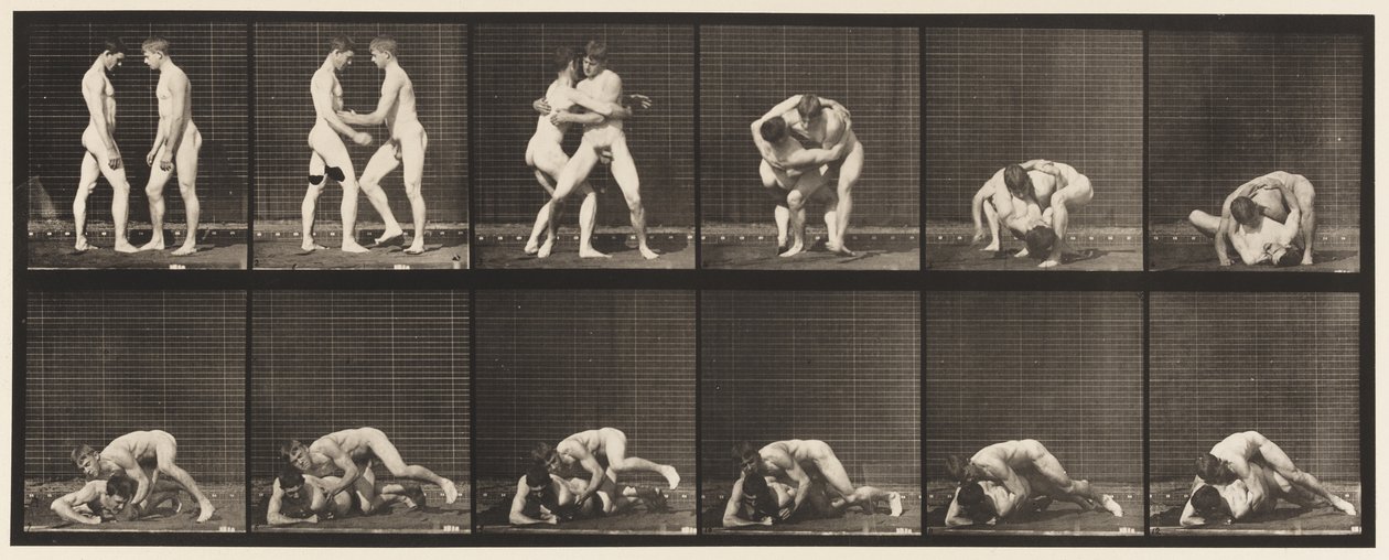 Plate 345. Wrestling, Lock, 1885 av Eadweard Muybridge