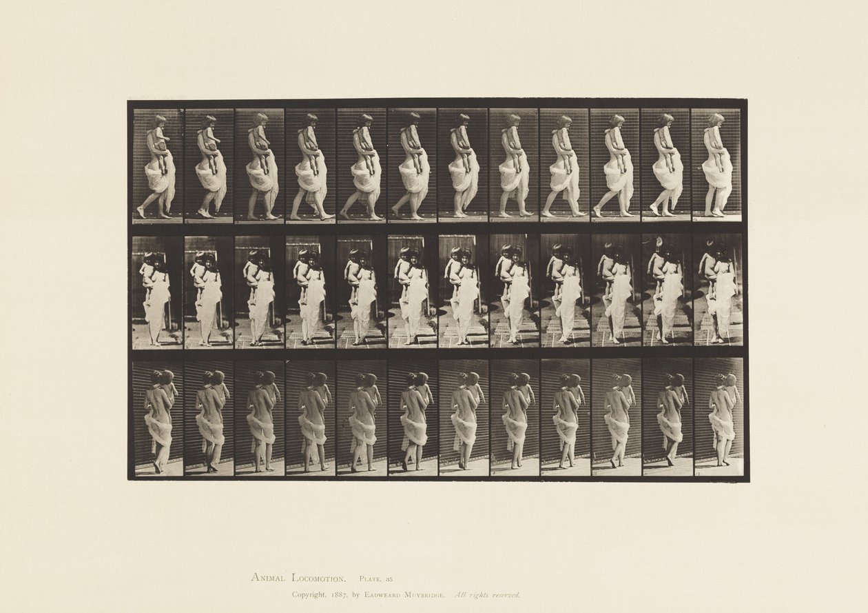 Plate 35. Gående, bærende barn av Eadweard Muybridge