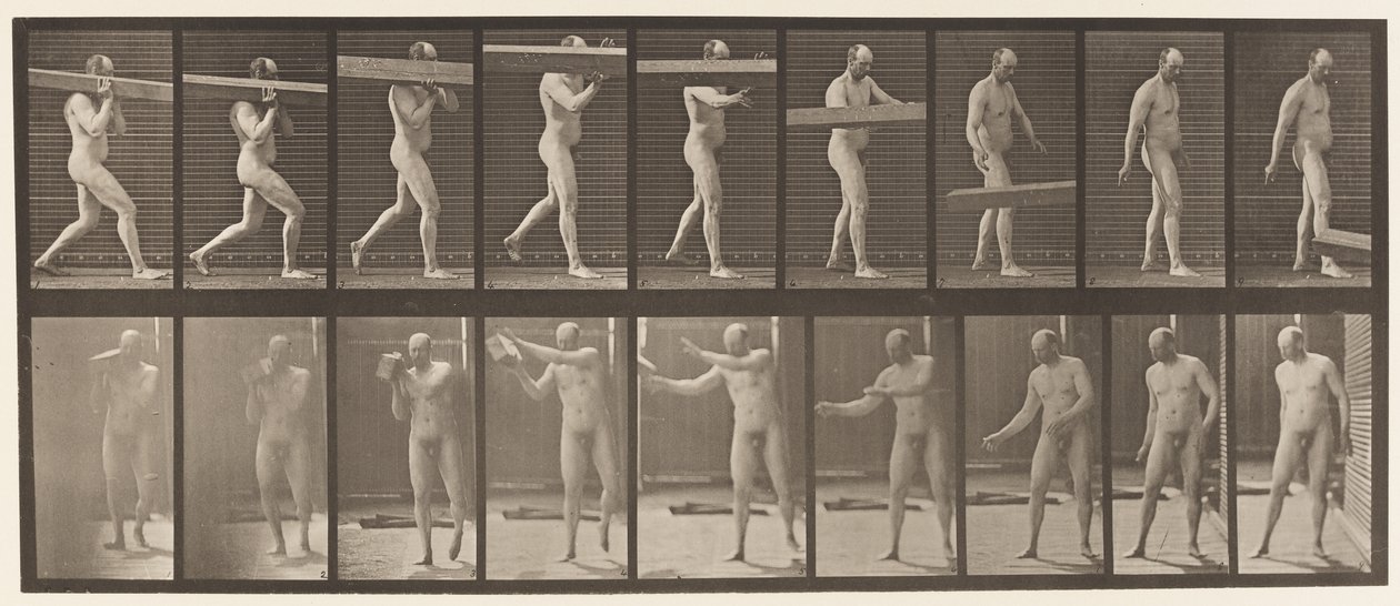 Plate 384. Løfting av en stokk på skulderen av Eadweard Muybridge