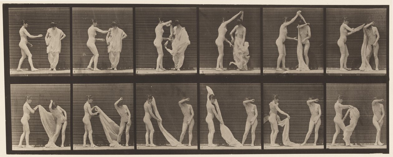 Tallerken 427. Toalett; To modeller av Eadweard Muybridge
