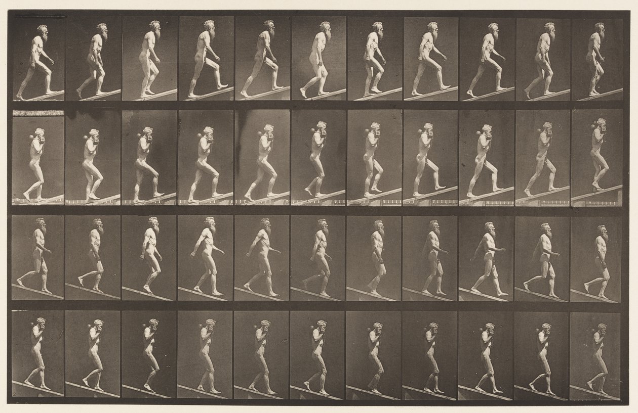 Plate 489. A, Stigende skråning;, 1872-1885 av Eadweard Muybridge