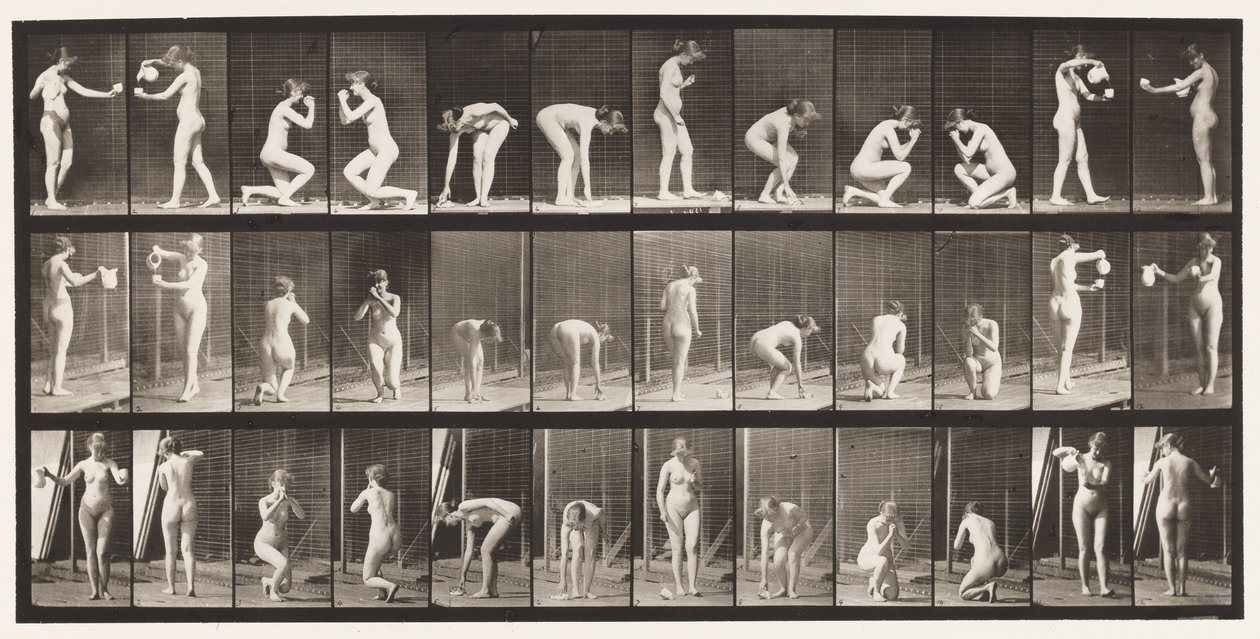 Tallerken 501. Diverse, bøyd, knelende o.l. av Eadweard Muybridge