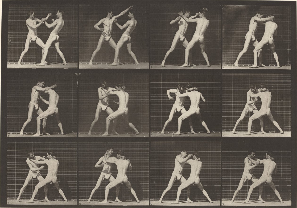 Plate nummer 340. Boksing, åpen hånd (sko) av Eadweard Muybridge