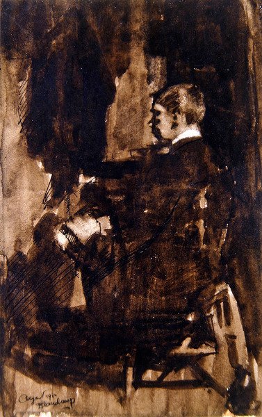 Sittende mann av Earl Beauchamp