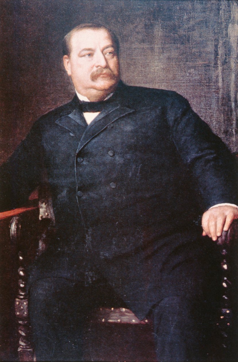 Grover Cleveland (1837-1908) (litho-farge) av Eastman (after) Johnson