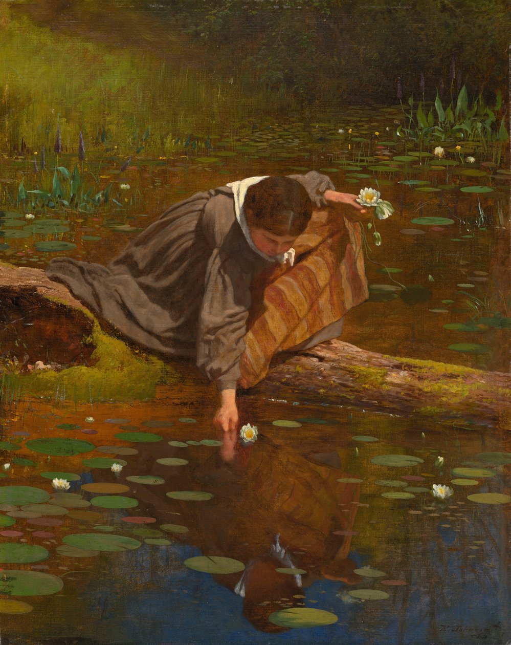 Å samle liljer av Eastman Johnson