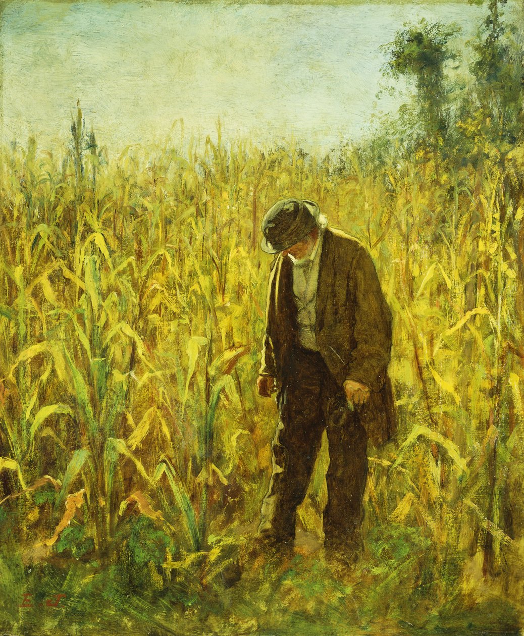 Mann på en kornåker, av Eastman Johnson