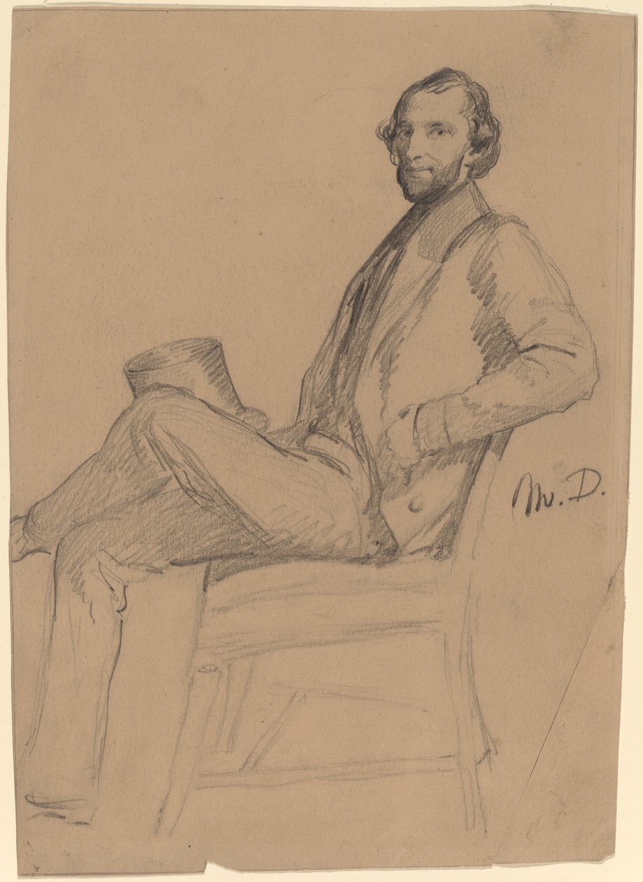 Sittende studie av M.D. av Eastman Johnson