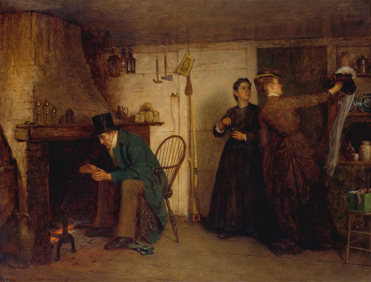 The New Bonnet, 1876. av Eastman Johnson