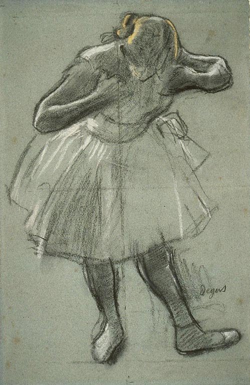 Danser bøyer seg fremover av Edgar Degas