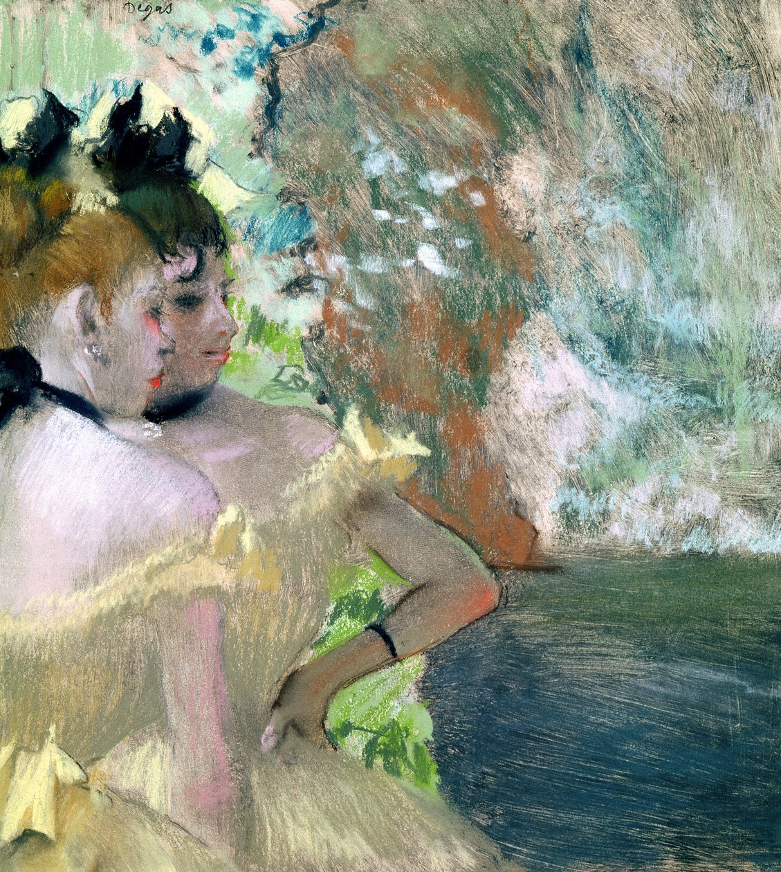 Dancers in the Wings (pastell på papir) av Edgar Degas