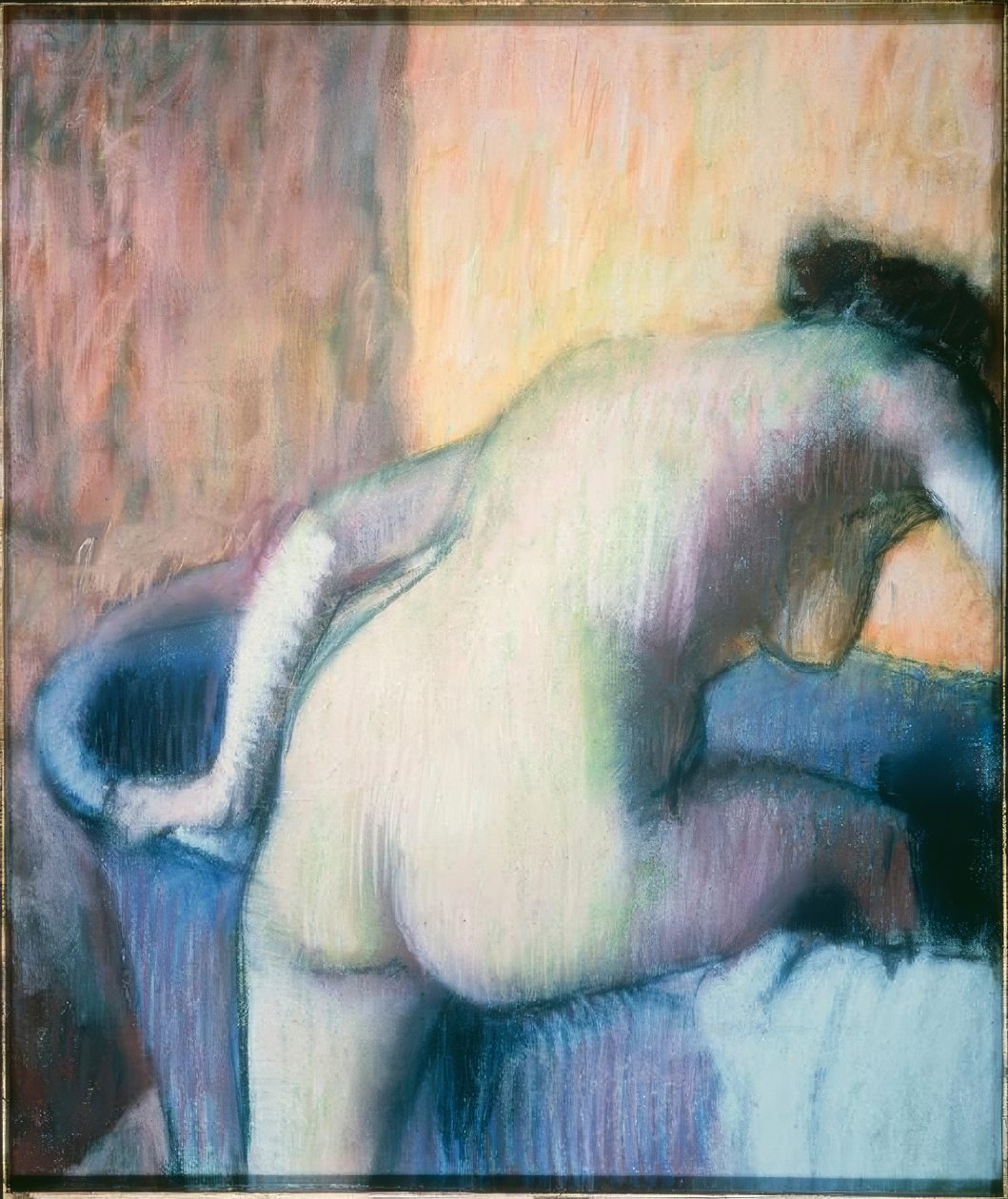 Kvinne går inn i et badekar av Edgar Degas