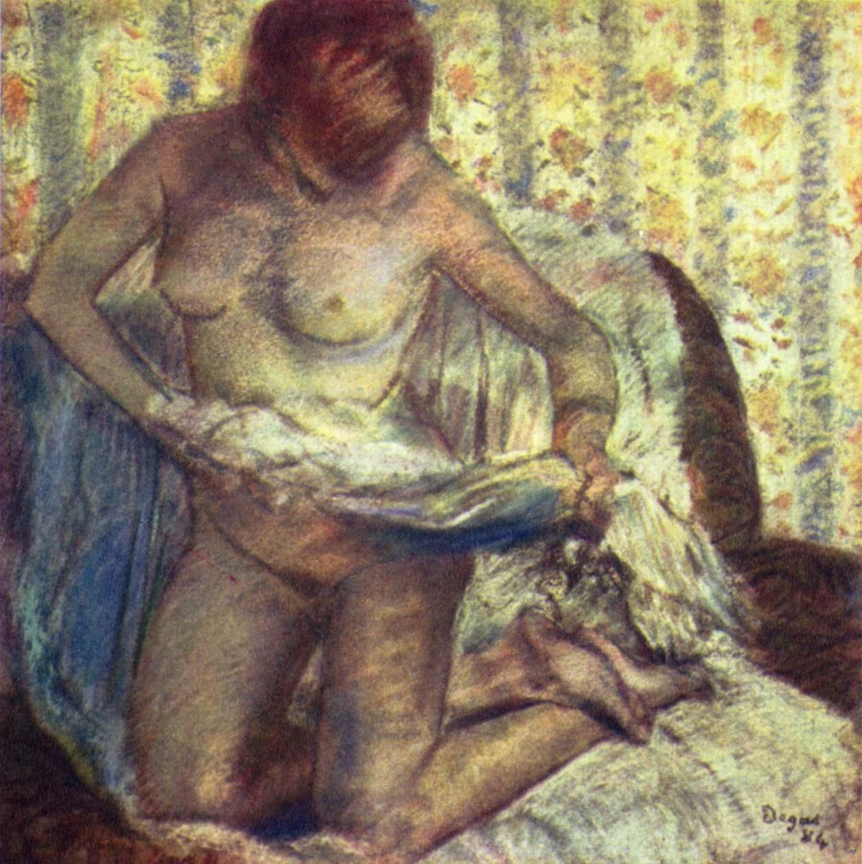 Knelende kvinne av Edgar Degas