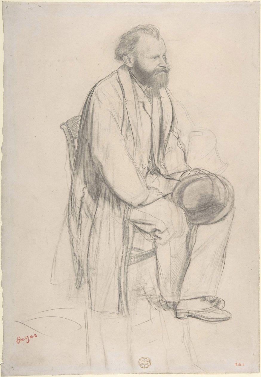 Studie for et portrett av Manet (svart kritt) av Edgar Degas