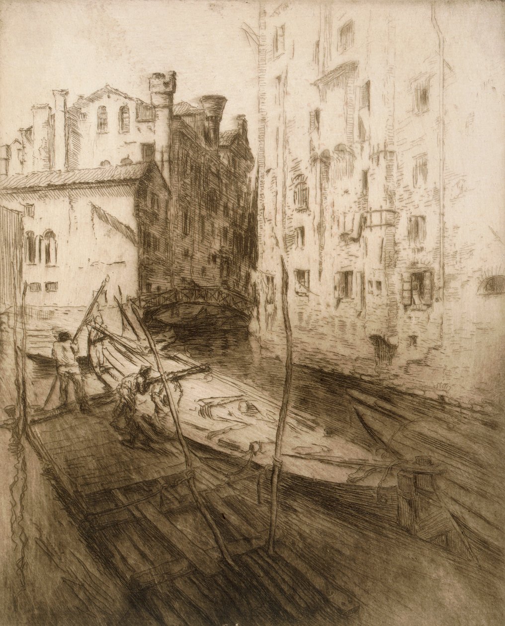Den jødiske gettoen i Venezia, 1906. av Edgar Chahine