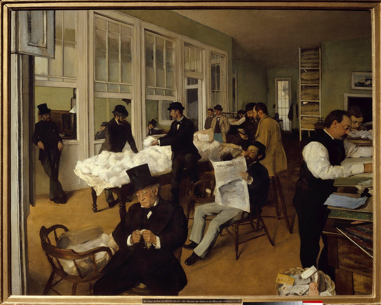 Et bomullskontor i New Orleans av Edgar Degas