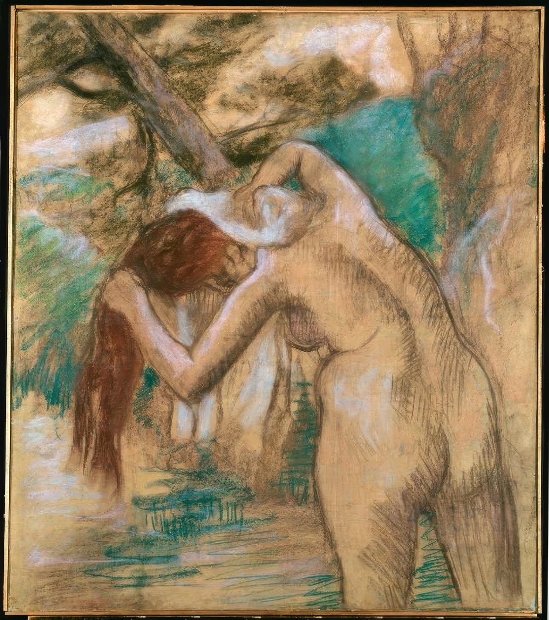 Bade ved vannet av Edgar Degas