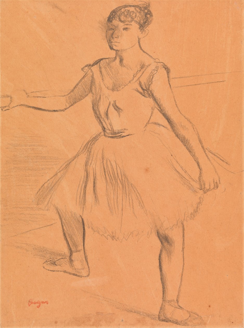 Ballerina står ved baren av Edgar Degas