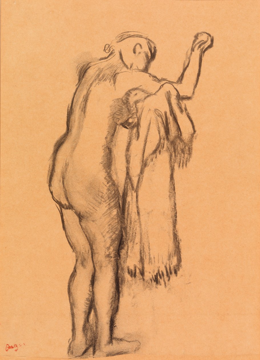 Baderen tørker seg selv av Edgar Degas