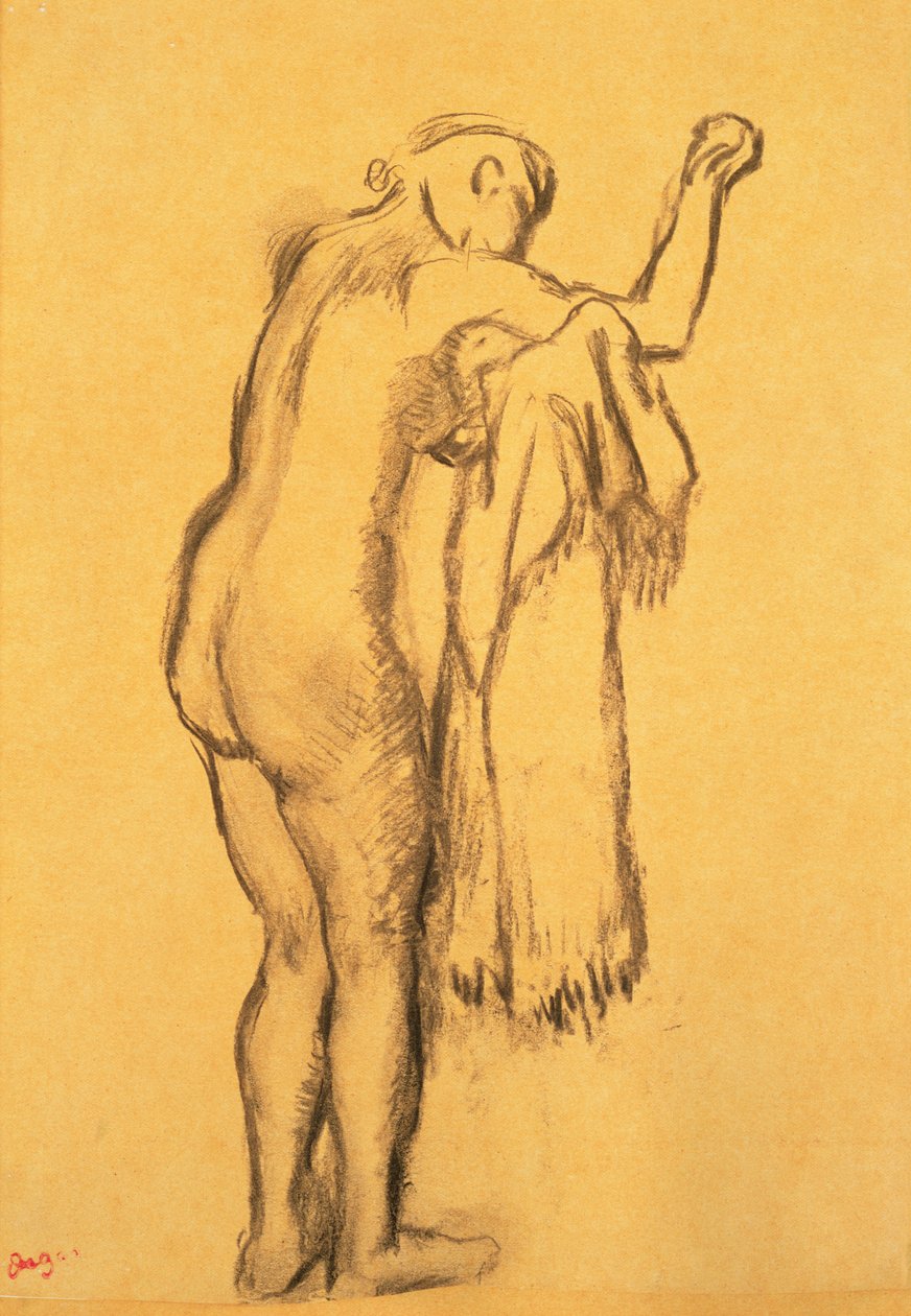 Baderen tørker seg selv av Edgar Degas