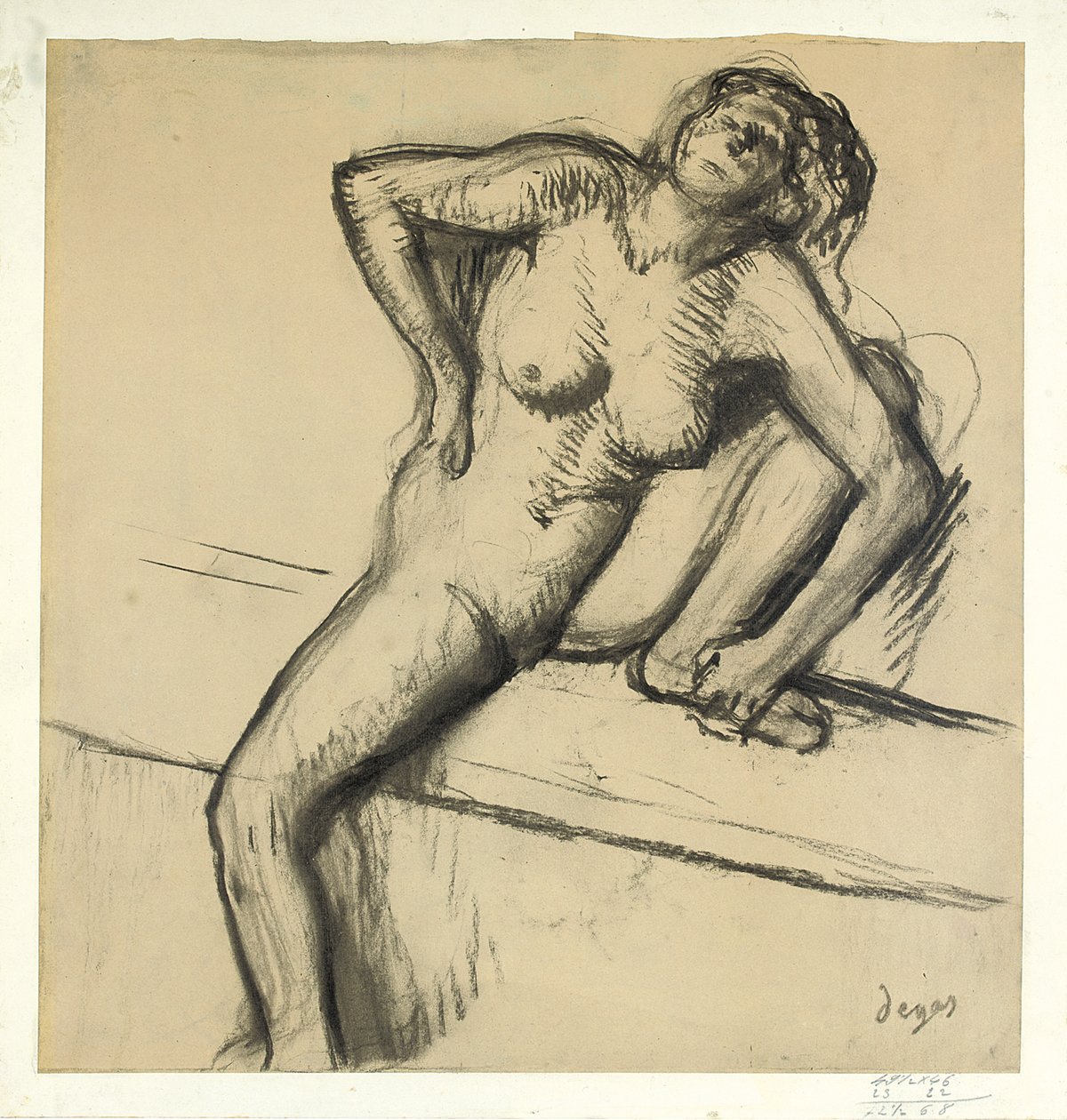 Huker naken; Ikke sett på huk av Edgar Degas