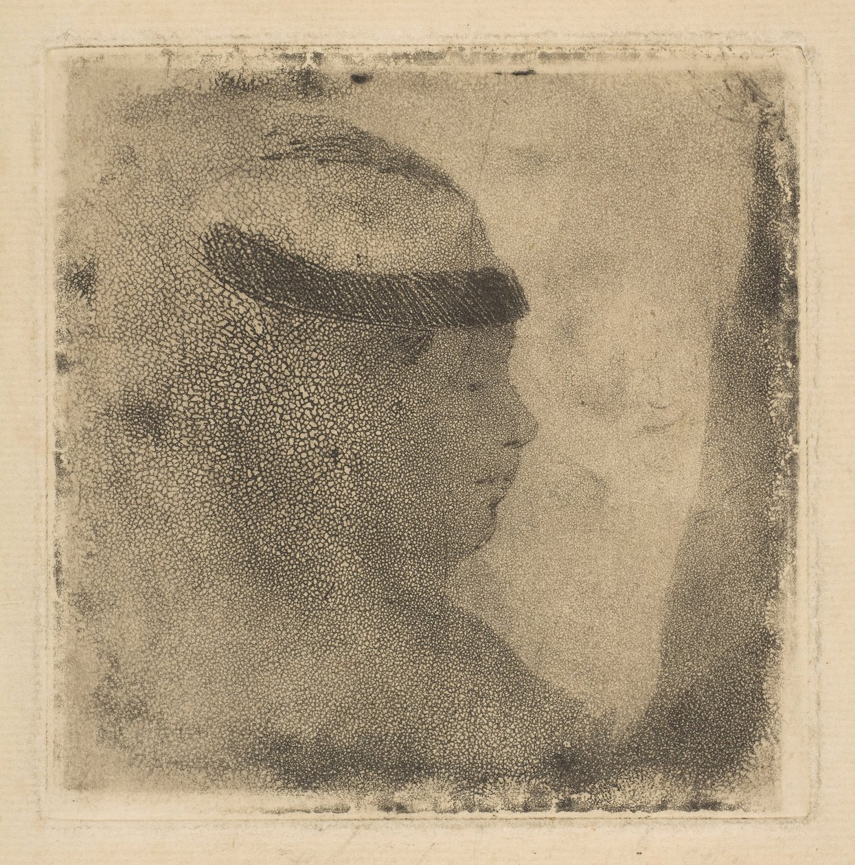 Leder for en kvinne i profil, 1879-80. av Edgar Degas