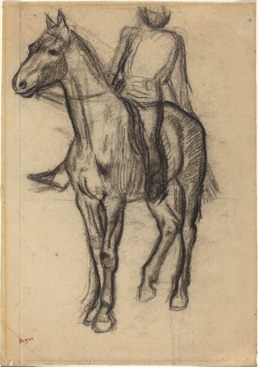Hest og rytter av Edgar Degas