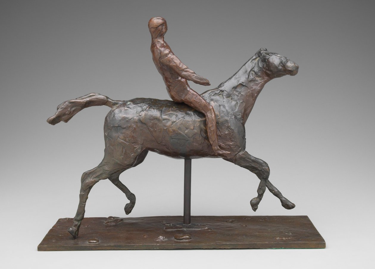 Hest og rytter, ca. 1900 (bronse) av Edgar Degas