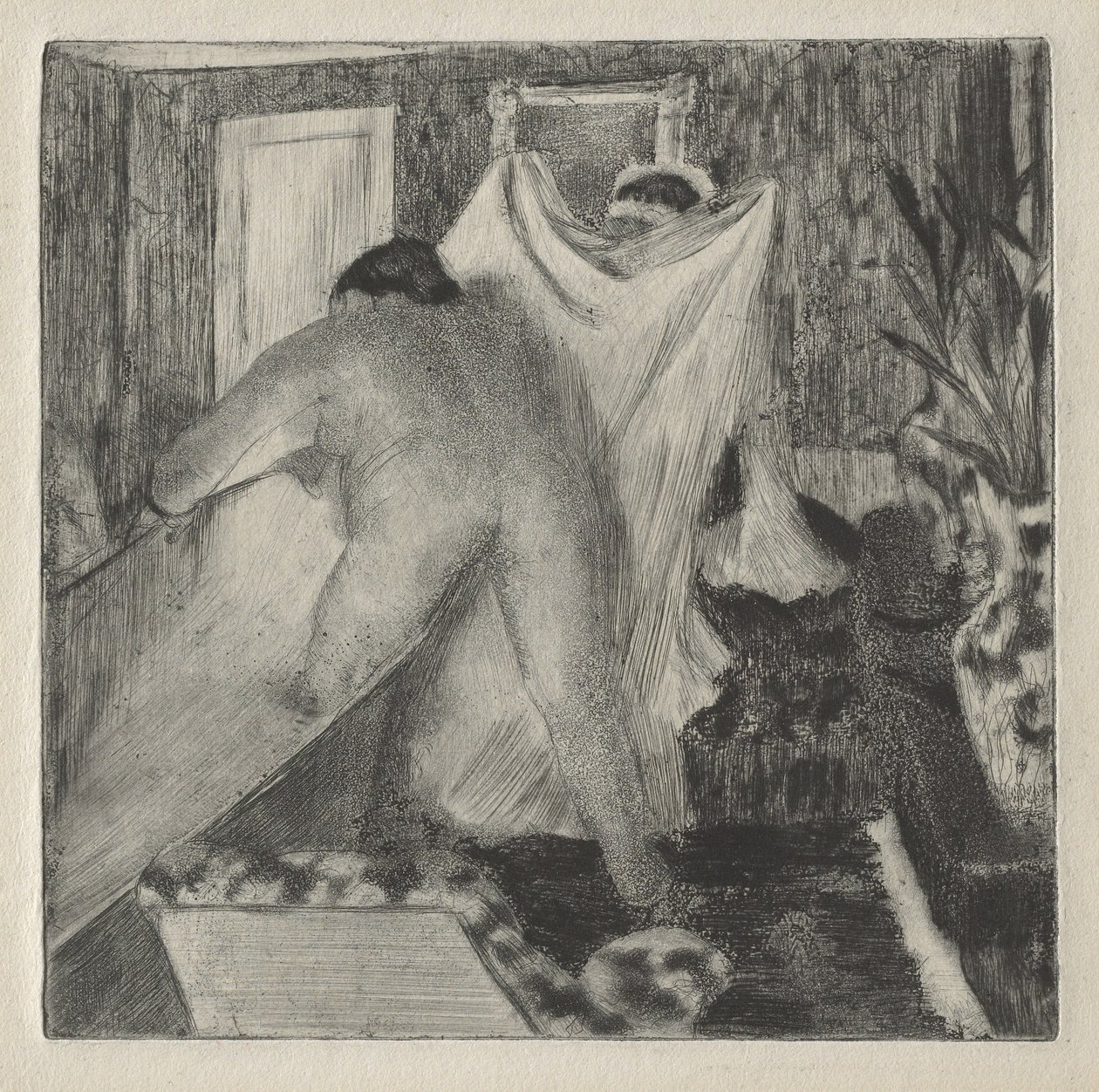 Forlater badet, ca. 1878-80 av Edgar Degas