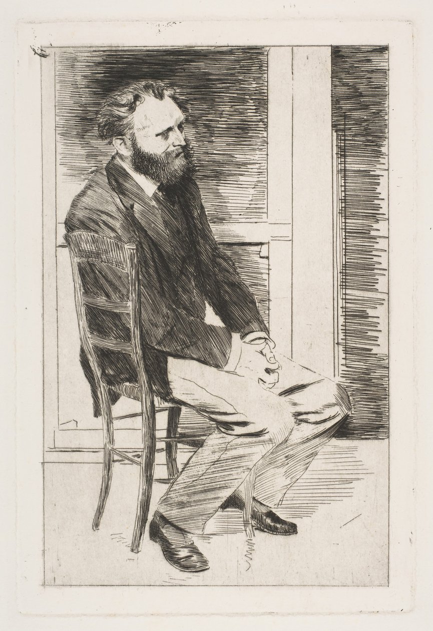 Manet sittende, vendt mot høyre, 1864-65. av Edgar Degas