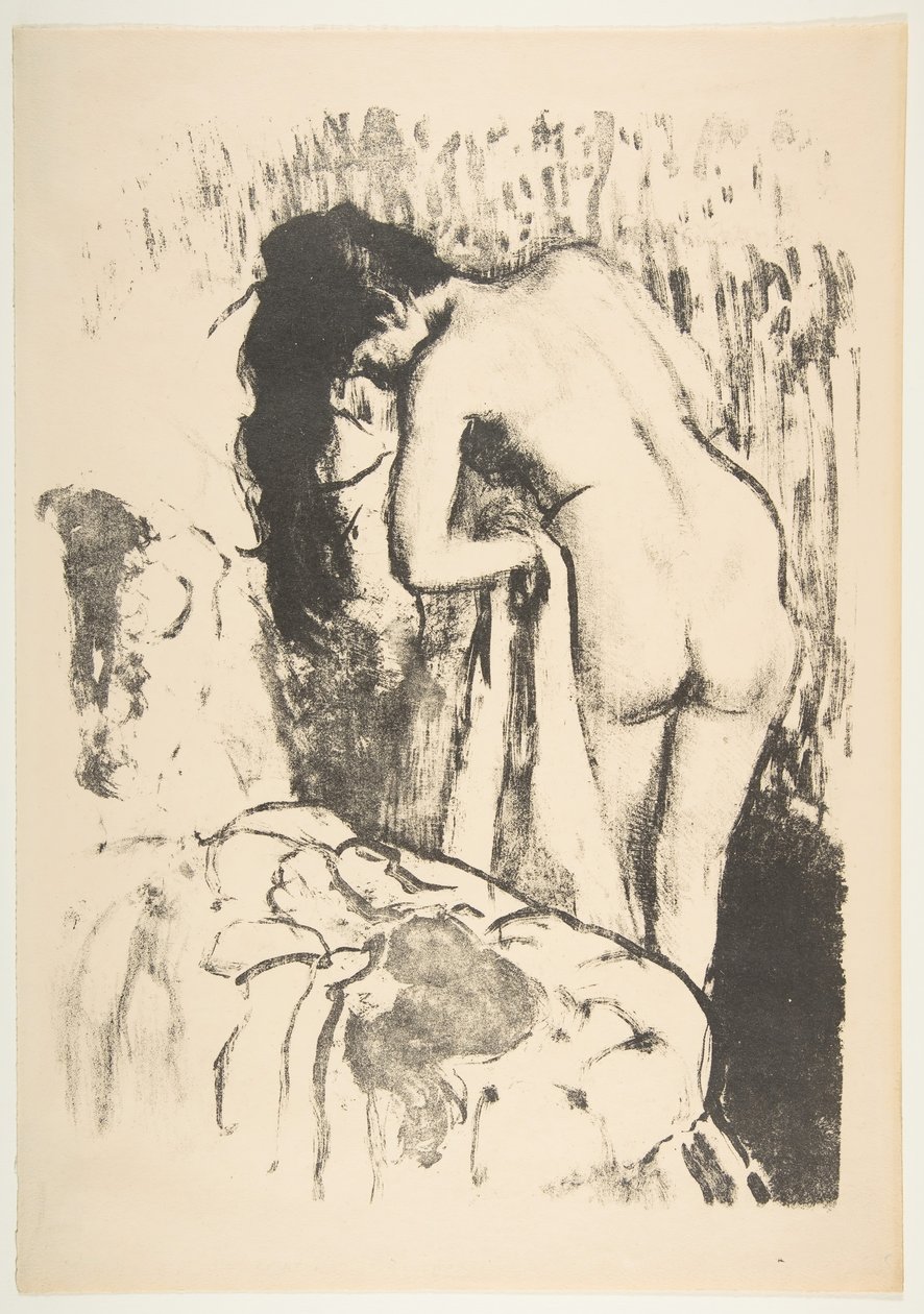 Naken kvinne stående, tørker seg, 1891-92. av Edgar Degas