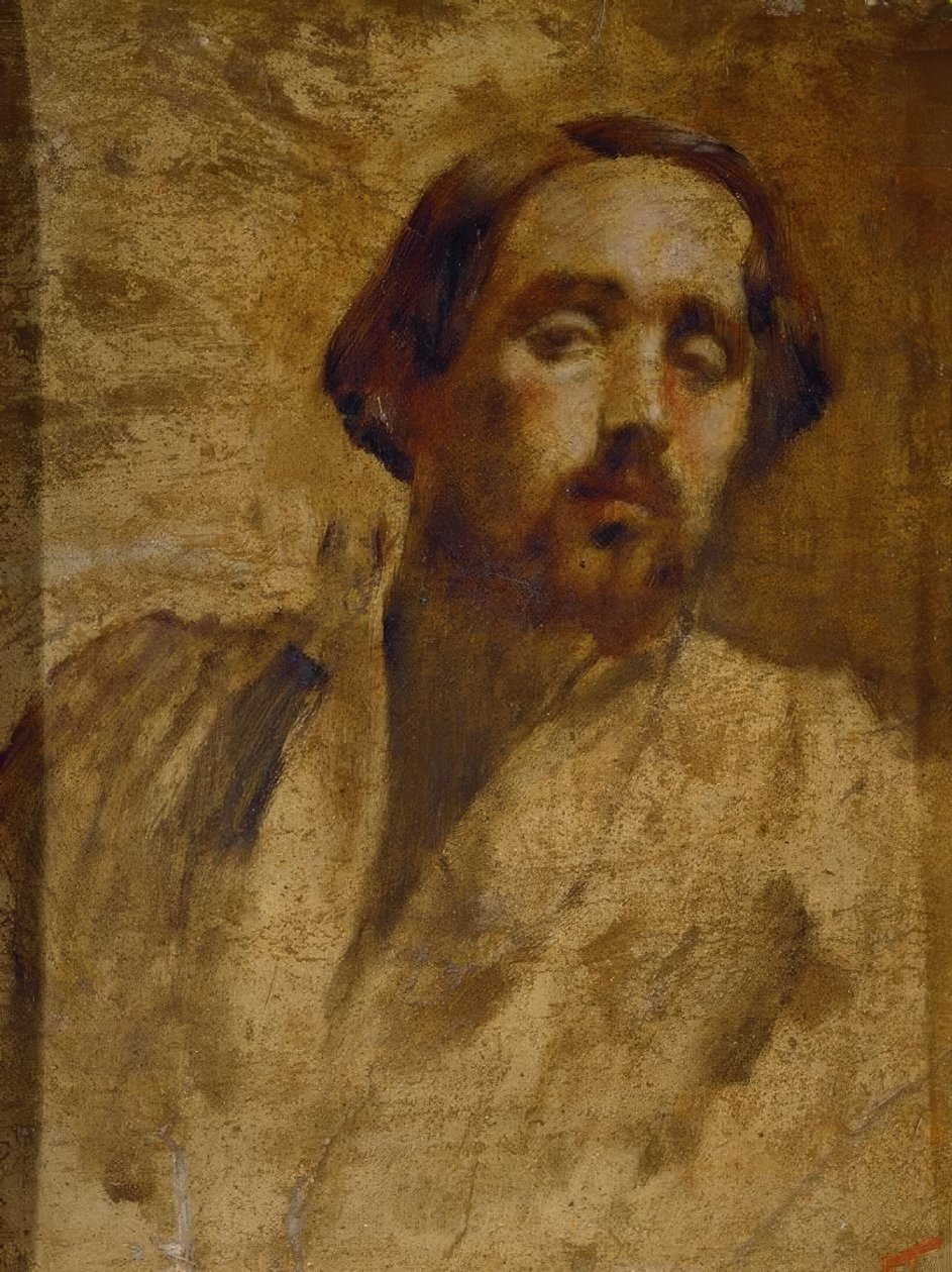 Portrett av kunstneren i en verkstedbluse av Edgar Degas