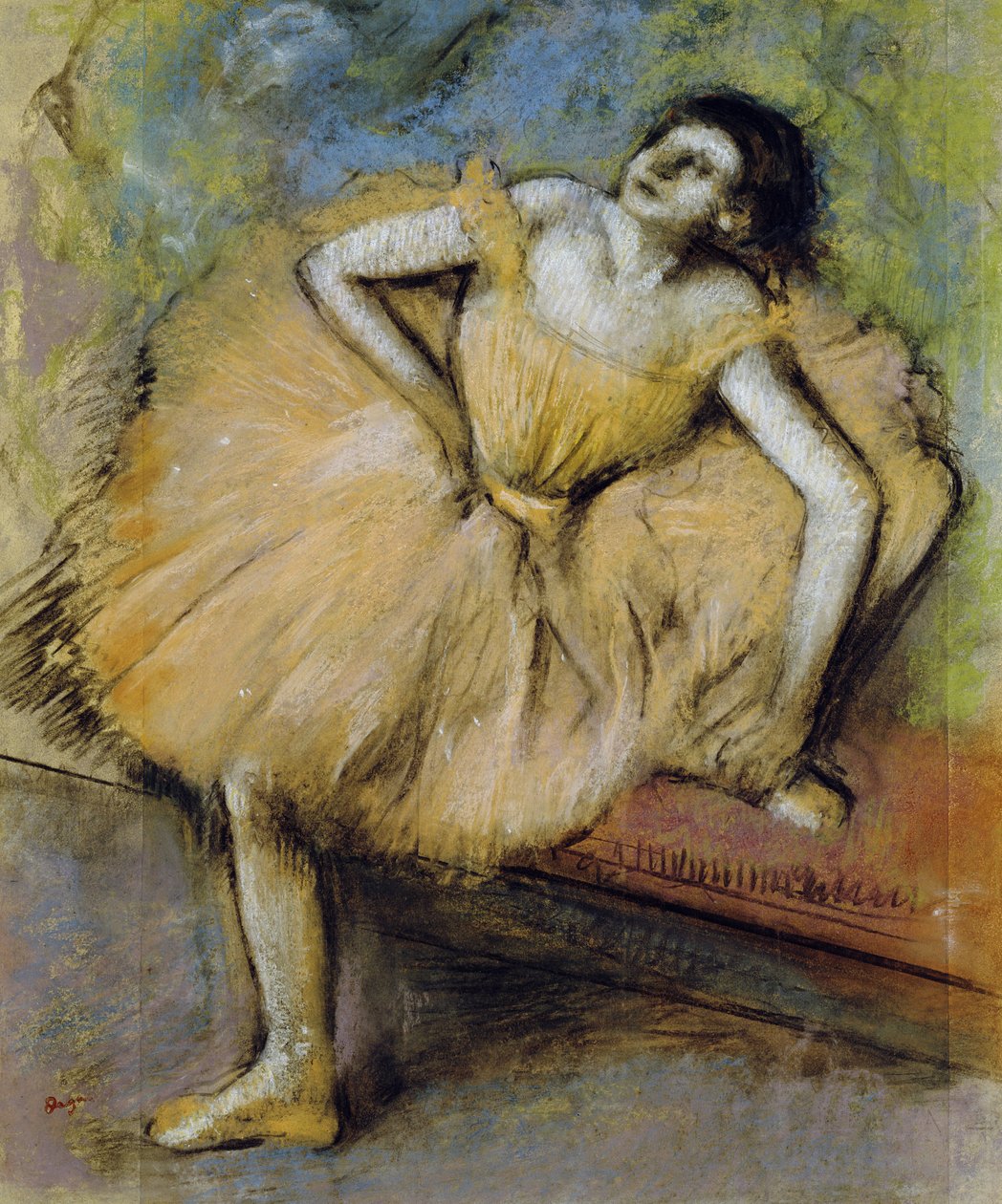 Sittende danser, ca. 1894 av Edgar Degas