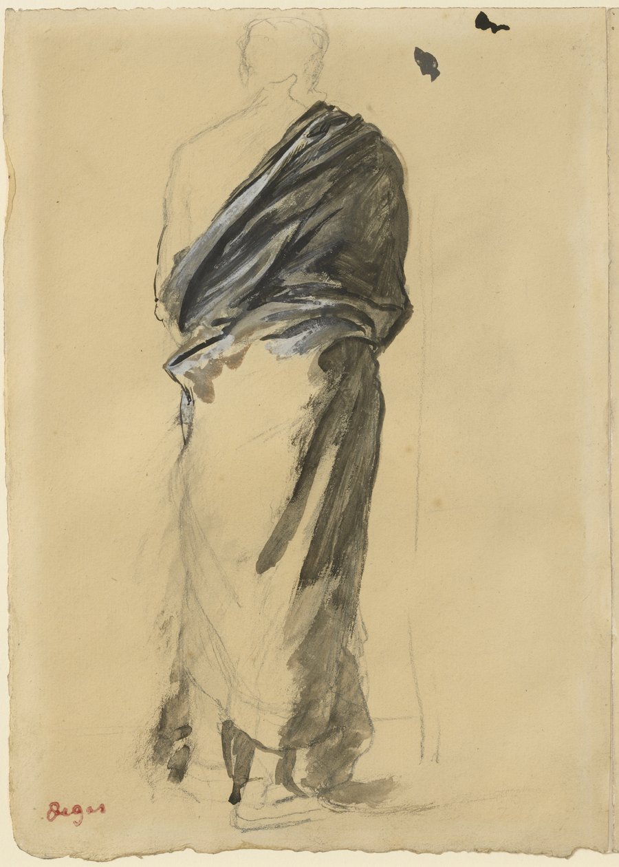 Study of Drapery, 1860-65 av Edgar Degas