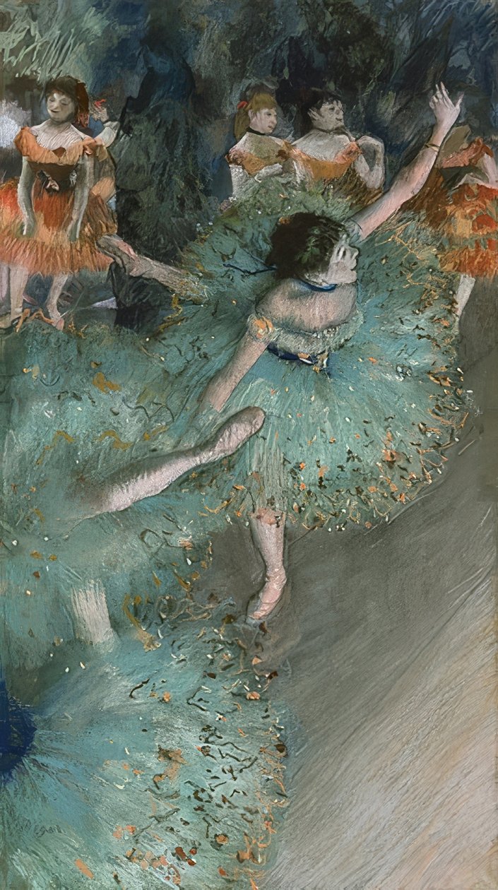 Dansere i grønt. 1877-79 av Edgar Degas
