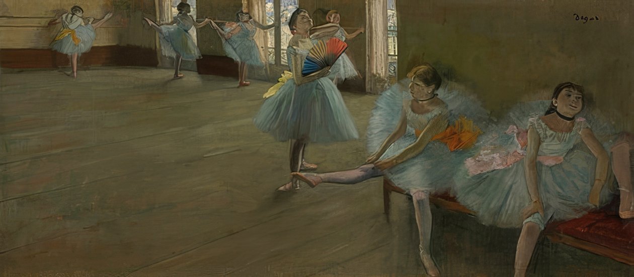 Dansere i et øvingsrom. Rundt 1880 av Edgar Degas