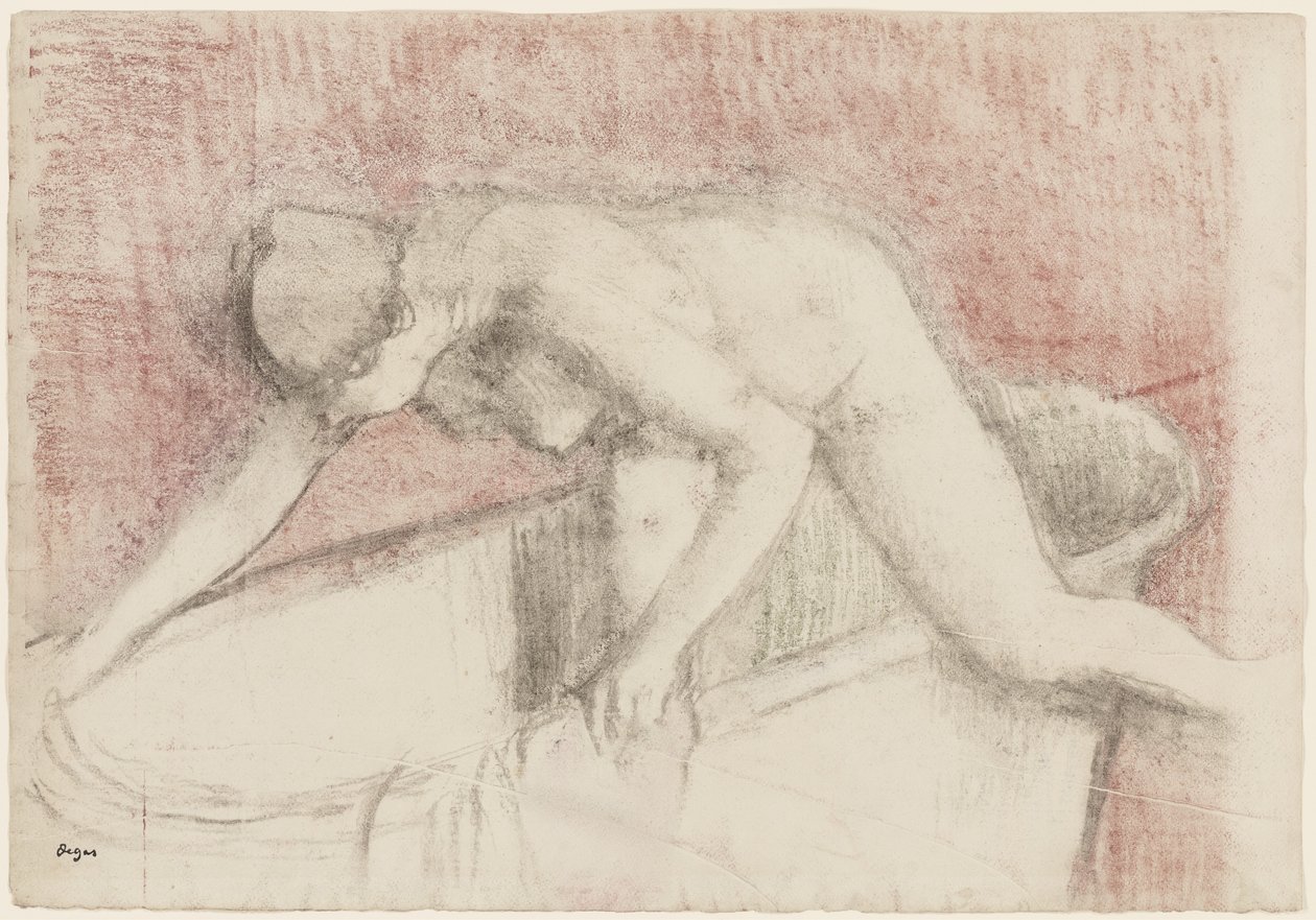 The Bath (kritt- og pastelltegning) av Edgar Degas