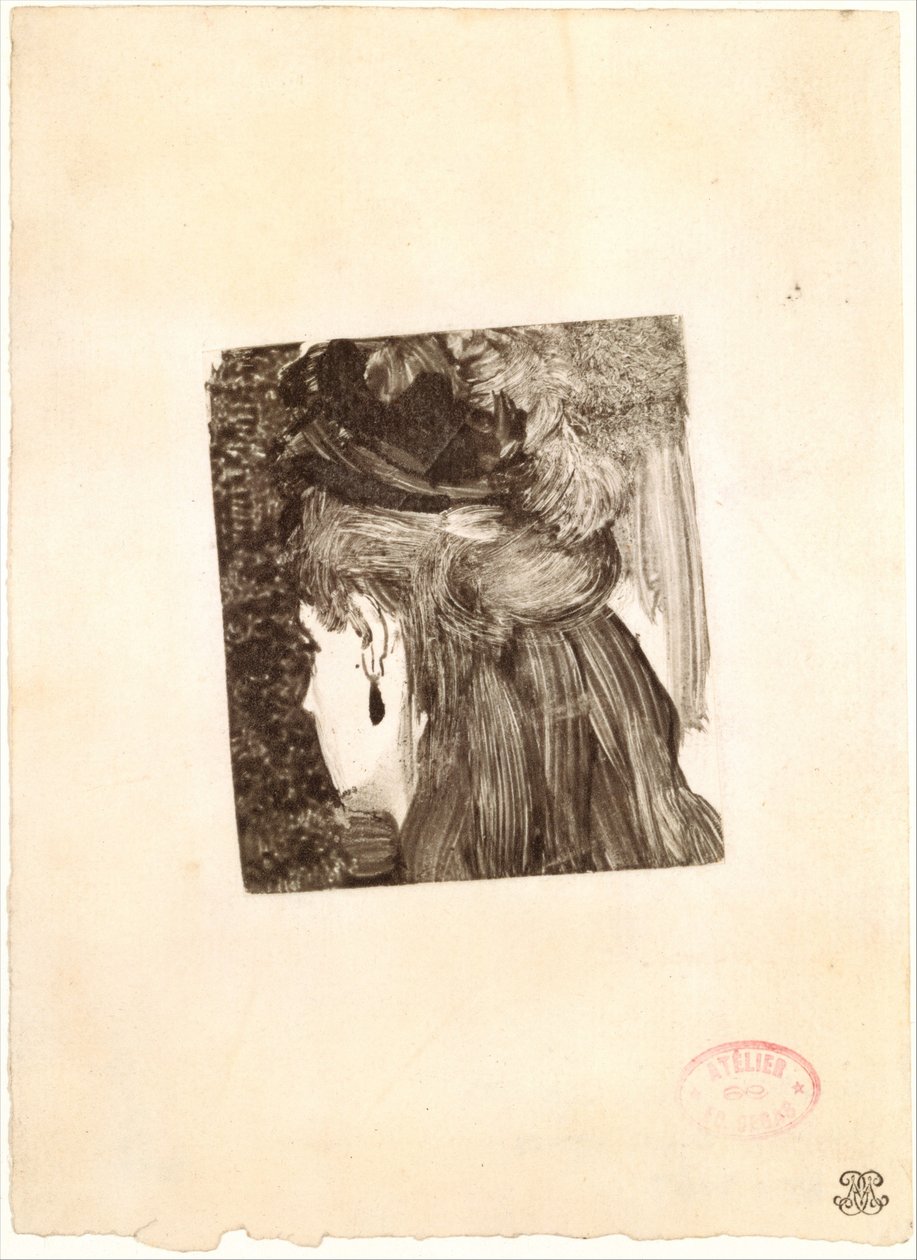 The Jet Earring, 1876-77. av Edgar Degas