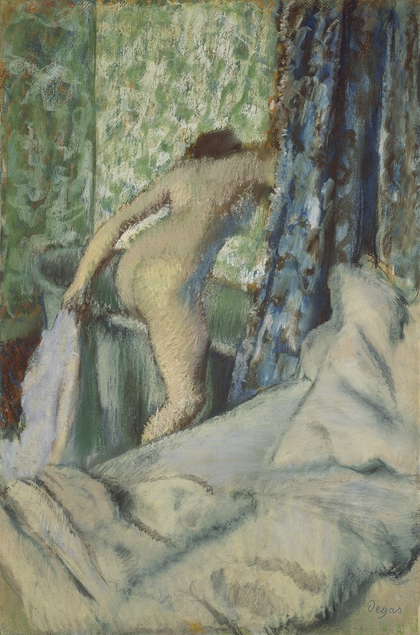 Morgenbadet, 1887-90 av Edgar Degas