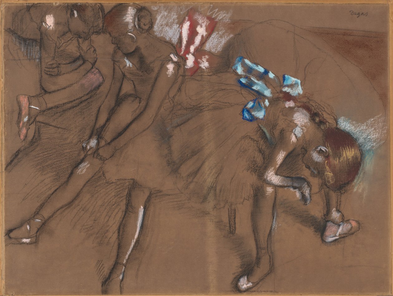 Tre dansere hviler, ca. 1880. av Edgar Degas