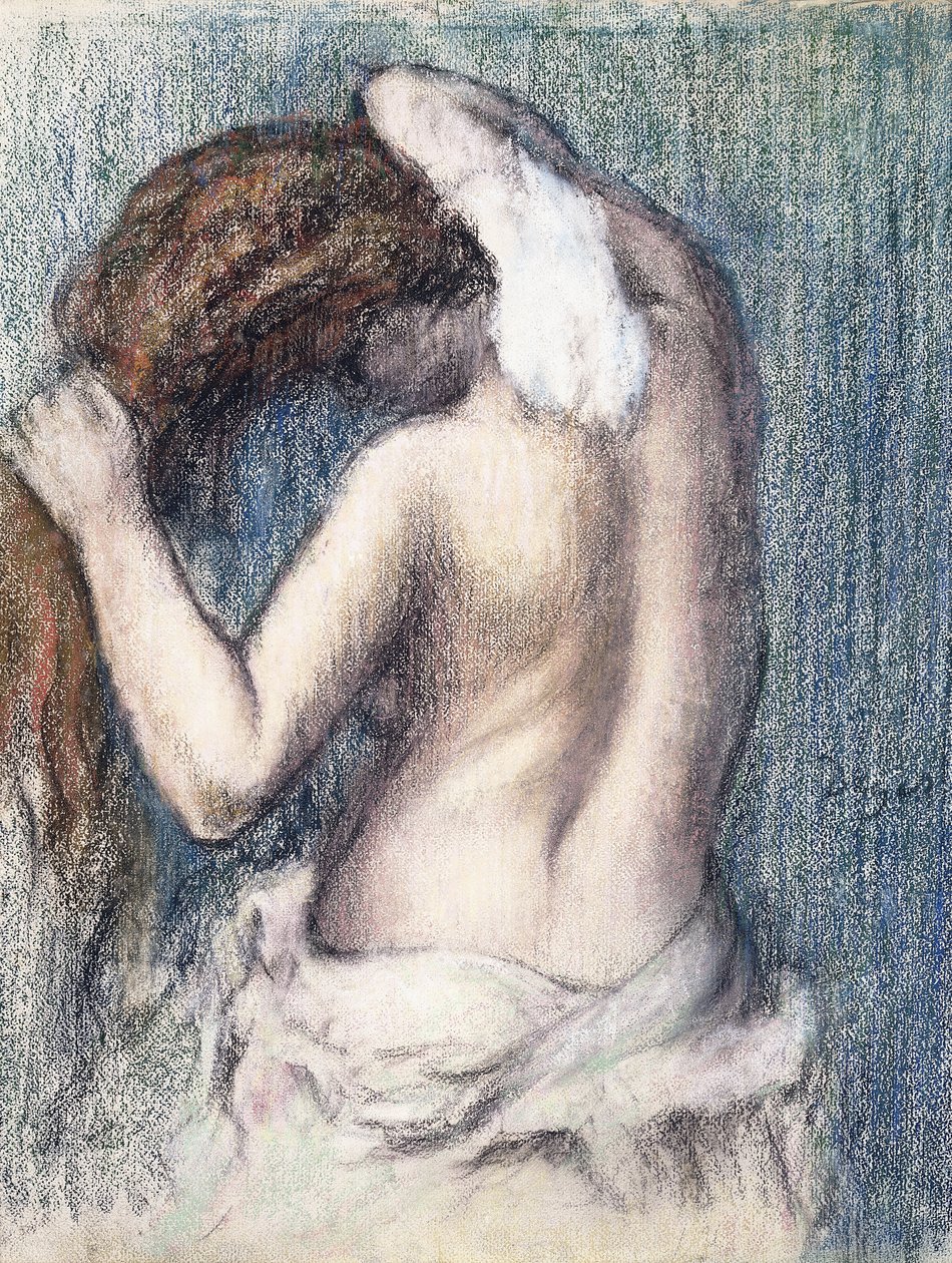 Kvinne som tørker seg, ca. 1906 av Edgar Degas