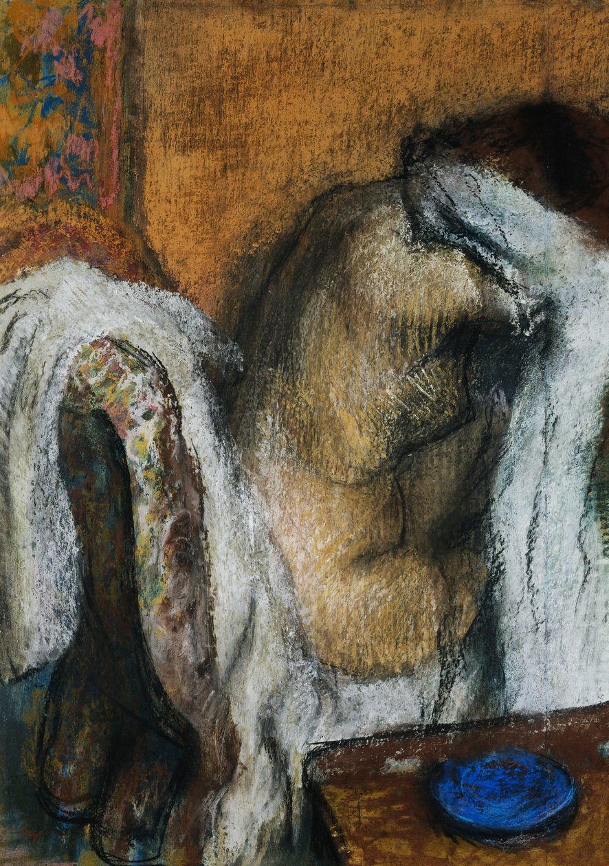 Kvinne vask; Femme a sa Toilette, ca. 1905-07 av Edgar Degas