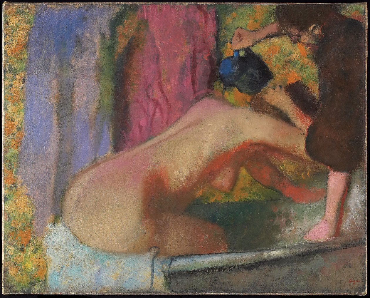 Kvinne ved hennes bad, ca. 1895 av Edgar Degas