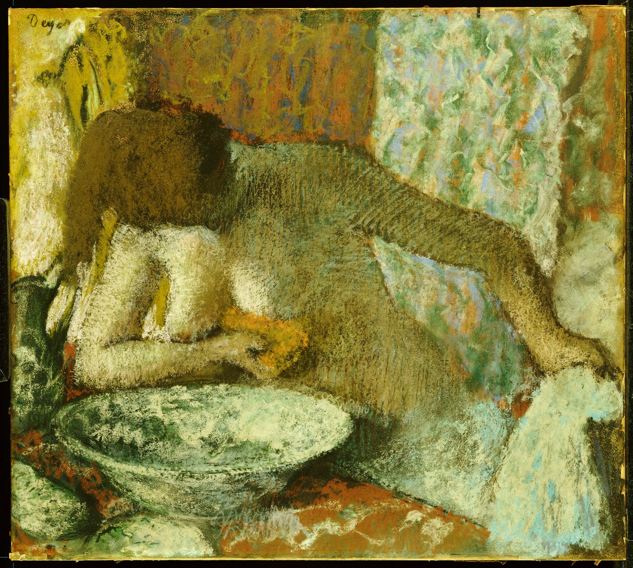 Kvinne på toalettet hennes, ca. 1897 av Edgar Degas