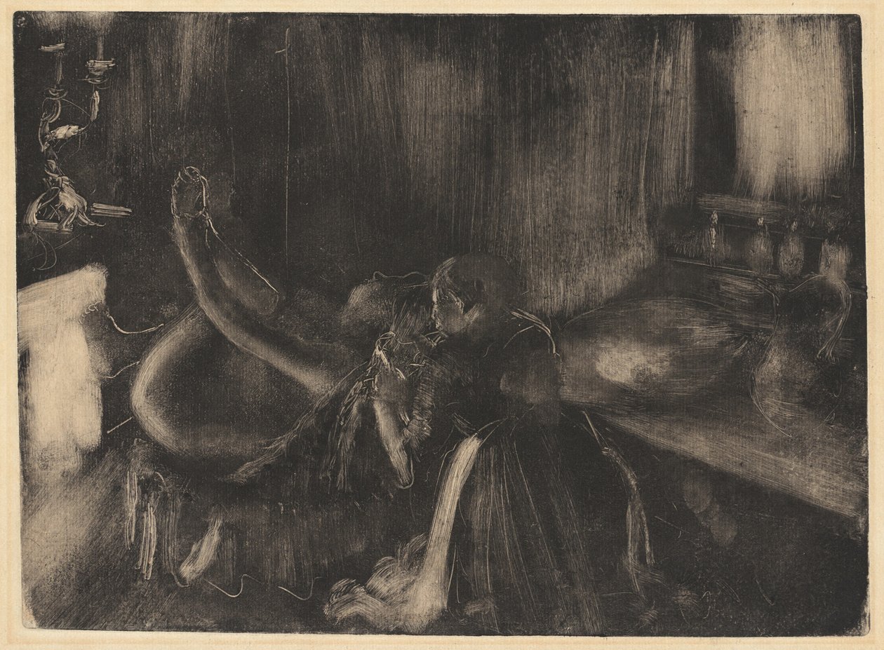 Kvinne ved en peis, 18801890. av Edgar Degas