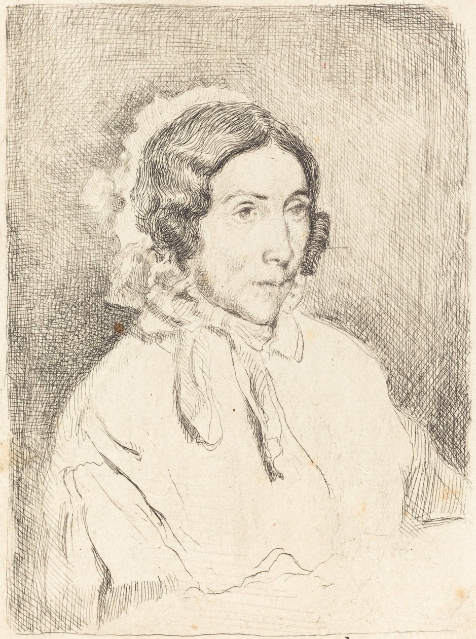 Kvinne i en rynket hette (Dame agée) av Edgar Degas