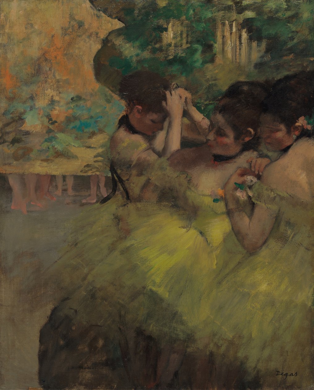 Yellow Dancers In the Wings, 187476. av Edgar Degas