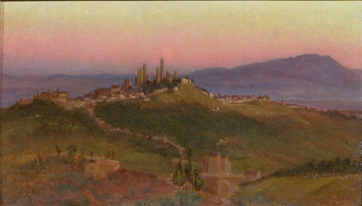 Utsikt over San Gimignano, 1898 av Edith Ridley Corbet