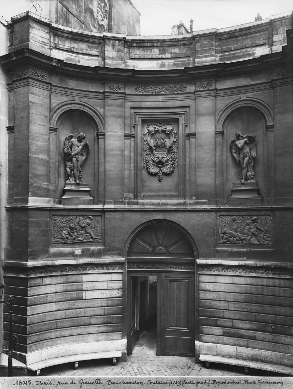 Utsikt over Fountain of the Four Seasons, venstre del, rue de Grenelle, 1739-46 (detalj) (se også 346093, 346094, 346095, 346097) av Edmé Bouchardon