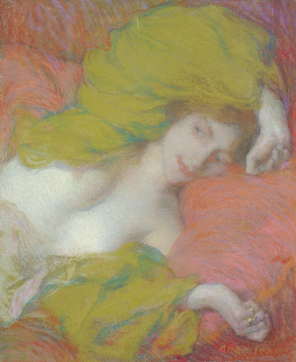 Lediggang, ca. 1895 (pastell på papir) av Edmond François Aman Jean